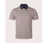 Aquascutum Mens Active Club Check Piquet Polo Shirt - Colour: 11 Navy - Size: Medium