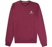 Aquascutum Mens Active Small Logo Burgundy Sweatshirt - Dark Red Cotton - Size Medium