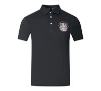 Aquascutum Mens Aldis London Logo Black Polo Shirt - Size Large