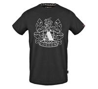 Aquascutum Mens Aldis Shield Logo T-Shirt - Black - M - Black - 100% Cotton