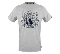 Aquascutum Mens Aldis Shield Logo T-Shirt - Grey - M - Grey - 100% Cotton