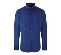 Aquascutum Mens Brand Logo Long Sleeve Navy Blue Shirt Cotton - Size Small