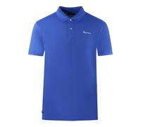 Aquascutum Mens Brand Logo Plain Royal Blue Polo Shirt - Size Medium
