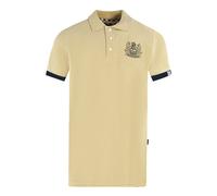 Aquascutum Mens Branded Collar Beige Polo Shirt Cotton - Size Medium