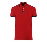 Aquascutum Mens Branded Shoulder Tipped Red Polo Shirt Cotton - Size Large