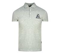 Aquascutum Mens Check A Logo Grey Polo Shirt Cotton - Size Medium