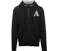 Aquascutum Mens Classic Large A Logo Black Zip-Up Hoodie - Size Medium