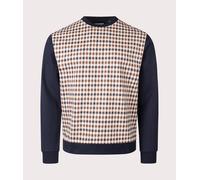 Aquascutum Mens Iconic Front Crew Neck Sweatshirt - Colour: 11 Navy - Size: Large