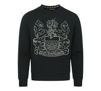 Aquascutum Mens Large Aldis Logo Black Sweatshirt Cotton - Size Small