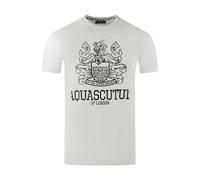 Aquascutum Mens London Aldis Bold Logo T-Shirt - White - White - S