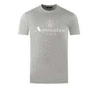 Aquascutum Mens London Aldis Brand Logo Grey T-Shirt material_cotton - Size Small