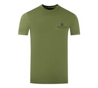 Aquascutum Mens London Aldis Brand Logo On Chest Army Green T-Shirt material_cotton - Size Medium
