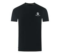 Aquascutum Mens London Aldis Brand Logo On Chest Black T-Shirt - Size Small