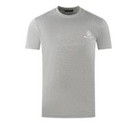 Aquascutum Mens London Aldis Brand Logo On Chest Grey T-Shirt - Size Small