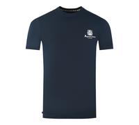 Aquascutum Mens London Aldis Brand Logo On Chest Navy Blue T-Shirt Cotton - Size Small