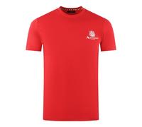 Aquascutum Mens London Aldis Brand Logo On Chest Red T-Shirt - Size Small