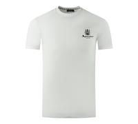 Aquascutum Mens London Aldis Brand Logo On Chest White T-Shirt Cotton - Size Small