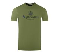 Aquascutum Mens London Aldis Logo T-Shirt - Green - XL - Green - 100% Cotton