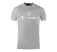 Aquascutum Mens London Aldis Logo T-Shirt - Grey - L - Grey - 100% Cotton