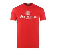 Aquascutum Mens London Aldis Logo T-Shirt - Red - M - Red - 100% Cotton