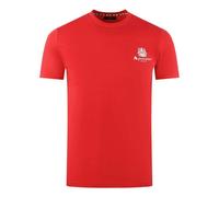 Aquascutum Mens London Aldis Logo T-Shirt - Red - S - Red - 100% Cotton