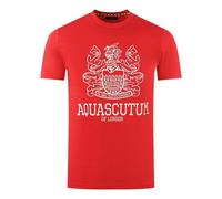 Aquascutum Mens London Aldis T-Shirt - Red - S - Red - 100% Cotton