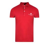 Aquascutum Mens London Bold Logo Red Polo Shirt Cotton - Size Medium