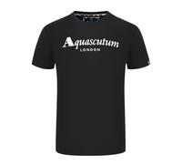 Aquascutum Mens London Brand Logo Black T-Shirt - Size Medium