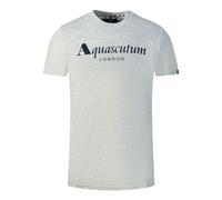 Aquascutum Mens London Brand Logo Grey T-Shirt - Size Medium