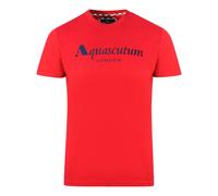 Aquascutum Mens London Brand Logo Red T-Shirt - Size Medium