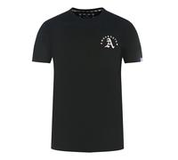 Aquascutum Mens London Embroidered A Logo Black T-Shirt - Size Medium