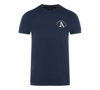 Aquascutum Mens London Embroidered A Logo Navy Blue T-Shirt - Size Small
