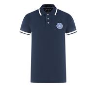 Aquascutum Mens London Embroidered Badge Navy Blue Polo Shirt - Size Medium