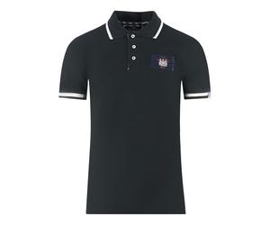 Aquascutum Mens London Union Jack Black Polo Shirt - Size Medium