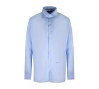 Aquascutum Mens Long-Sleeved Shirt - Light Blue - L - Light Blue - 100% Cotton