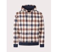Aquascutum Mens Macro Check Iconic Full Zip Hoodie - Colour: 11 Navy - Size: Large