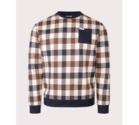 Aquascutum Mens Macro Iconic Crew Neck Sweatshirt - Colour: 11 Navy - Size: Medium