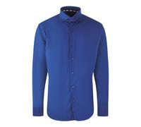 Aquascutum Mens Plain Long Sleeve Navy Blue Shirt - Dark Blue Cotton - Size Small