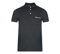 Aquascutum Mens Signature Logo Black Polo Shirt Cotton - Size Medium