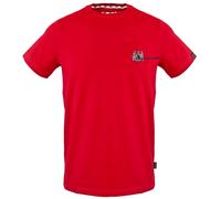 Aquascutum Mens Small Aldis Chest Logo Red T-Shirt Cotton - Size Medium