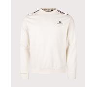 Aquascutum Mens Small Logo Club Check Detail Sweatshirt - Colour: 02 Old White - Size: XL