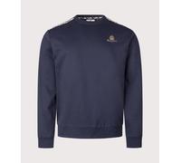 Aquascutum Mens Small Logo Club Check Detail Sweatshirt - Colour: 11 Navy - Size: XL