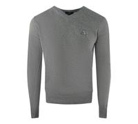 Aquascutum Mens Tartan Logo Jumper - Grey - Grey - S