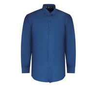 Aquascutum Mens Textured Long Sleeve Dark Blue Shirt Cotton - Size Large