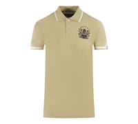Aquascutum Mens Tipped Aldis Beige Polo Shirt Cotton - Size Small