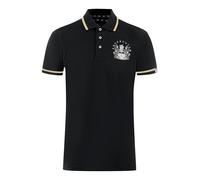 Aquascutum Mens Tipped Aldis Black Polo Shirt - Size Medium