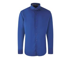 Aquascutum Plain Long Sleeve Shirt - Navy Blue - S