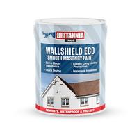 AQUASHIELD Britannia Paints Wallshield Eco - Water Based Masonry Paint - Dirt & Mould Resistant (Eggshell, 5 Liters)