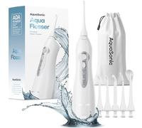 AquaSonic Aqua Flosser - Cordless Rechargeable Water Flosser for Teeth - Waterproof, Portable Oral Irrigator for Dental Cleaning with 5 Jet Tips - Braces Home Travel