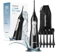 AquaSonic Aqua Flosser - Cordless Rechargeable Water Flosser for Teeth - Waterproof, Portable Oral Irrigator for Dental Cleaning with 5 Jet Tips - Braces Home Travel